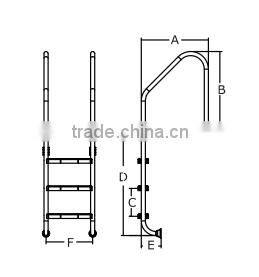2016 China factory High Quality 304 Stainless Steel Swimming Pool Spa Ladder
