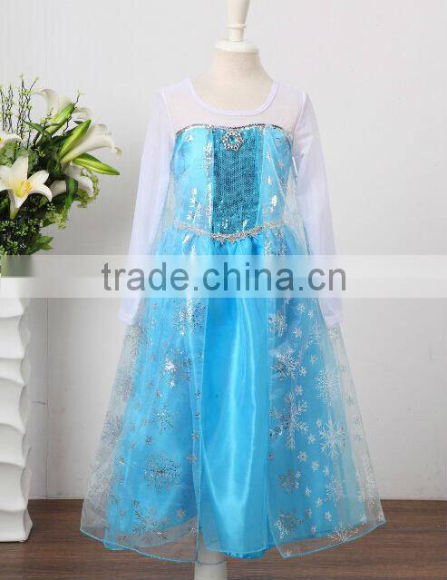 Fairy tale princess dress, frozen long sleeve, dress with gauze long sleeve