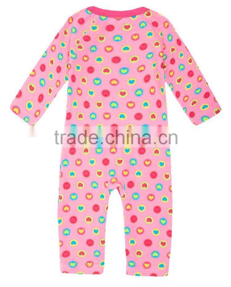 autumn winter inner wear cotton long sleeve leg quilted baby girl rompers printed allover lovely heart