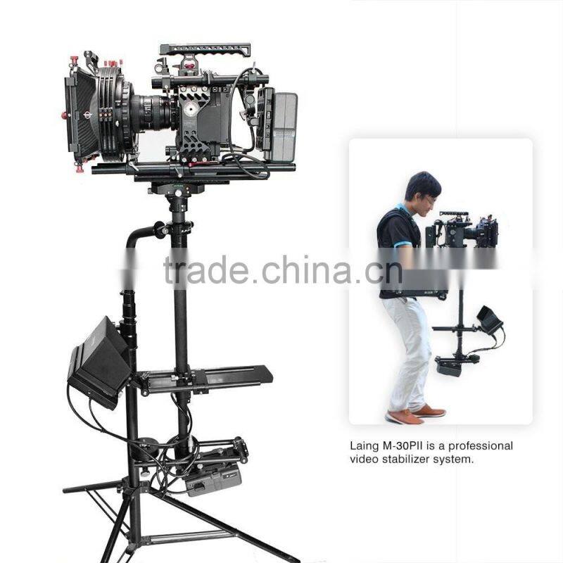 Factory supply LAING M30PII dslr camera stabilizer steadycam with carbon fiber handheld and double handle arms