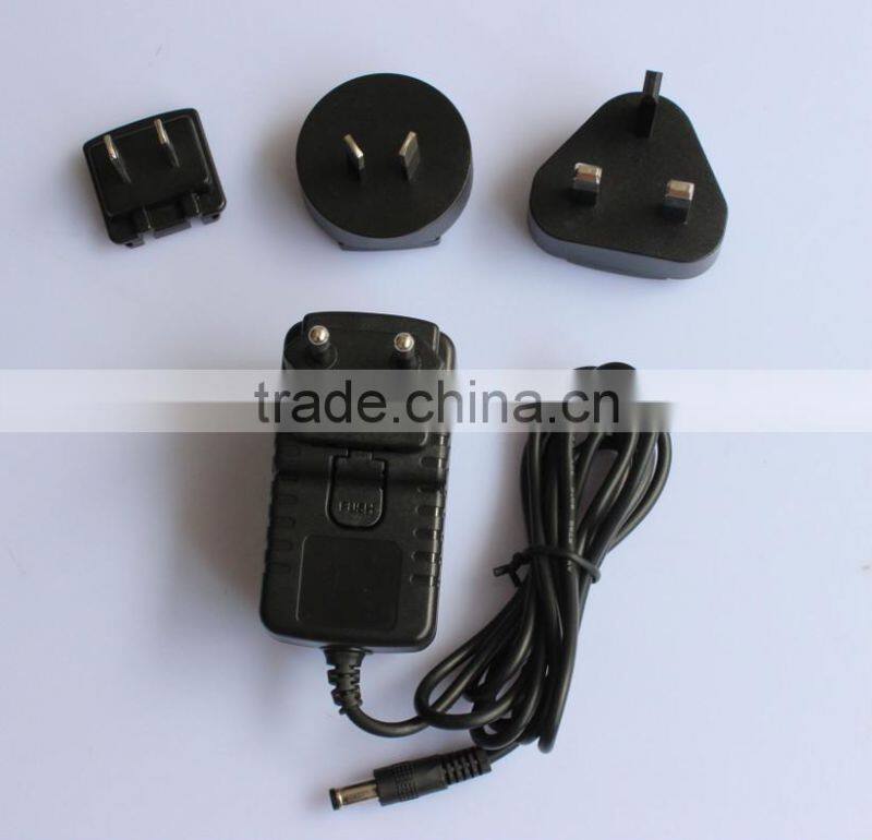 100 240V 50 60HZ 5V Adapter Charger Wholesale 5V 2A Wall Adapter Power Supply With Interchangeable Plug UK AU US EU