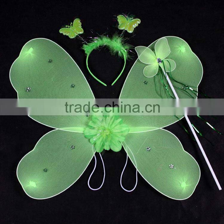 Wholesale Child Costume Accessories Fairy Wings & Halo Butterfly Girls Fairy Halloween Costume Wings , Free Shipping