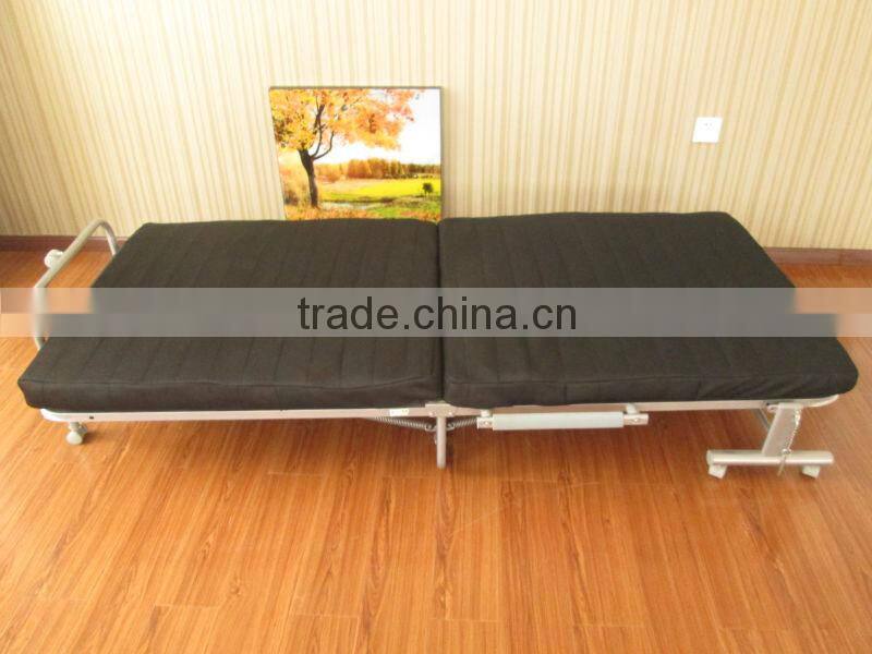 mesh cloth folding bed with metal bedbase