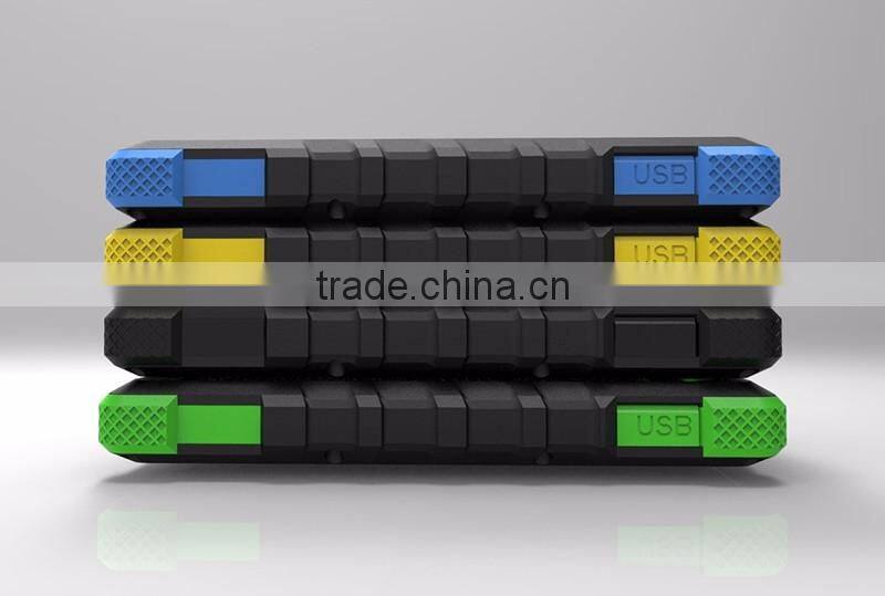 Hot waterproof 8000mah portable solar power charger for samsung mobile phone