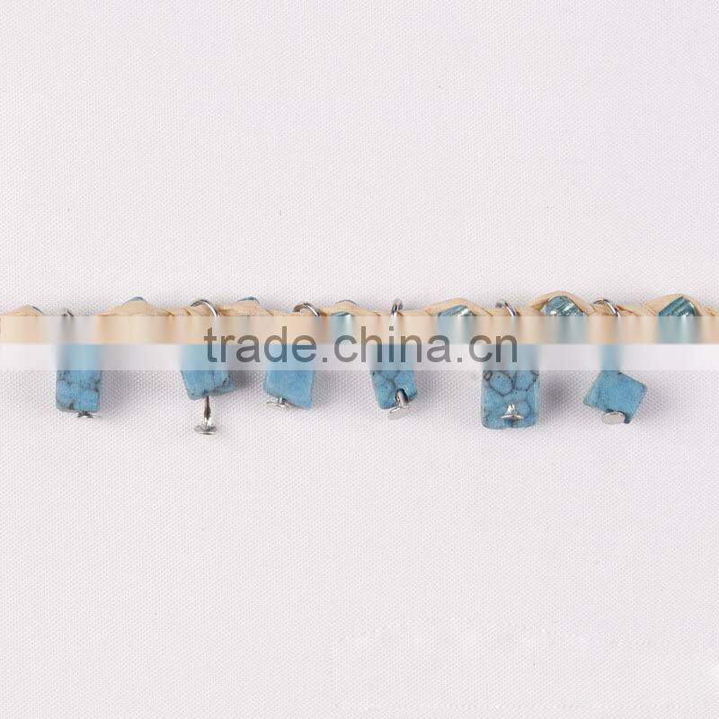 Yiwu factory turquoise bead bracelet , turquoise weave bead bracelet wholesale