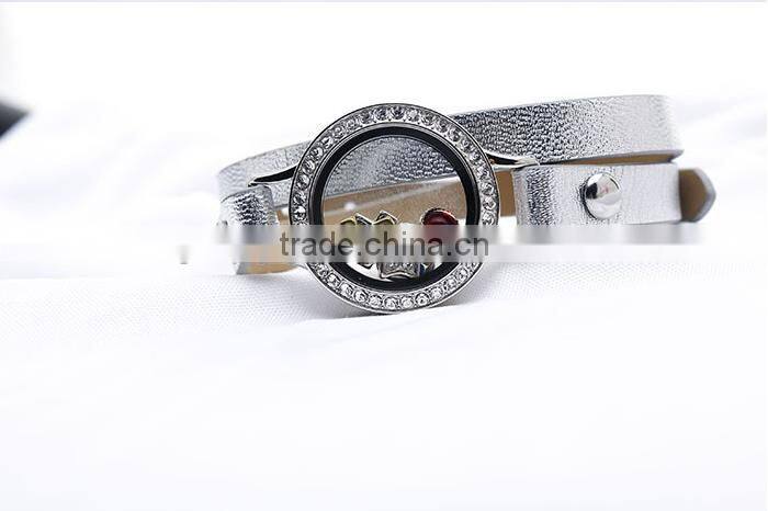 2016 Hot Sale Infinity Cheap Custom Diy Jewelry Locket Leather Bracelet