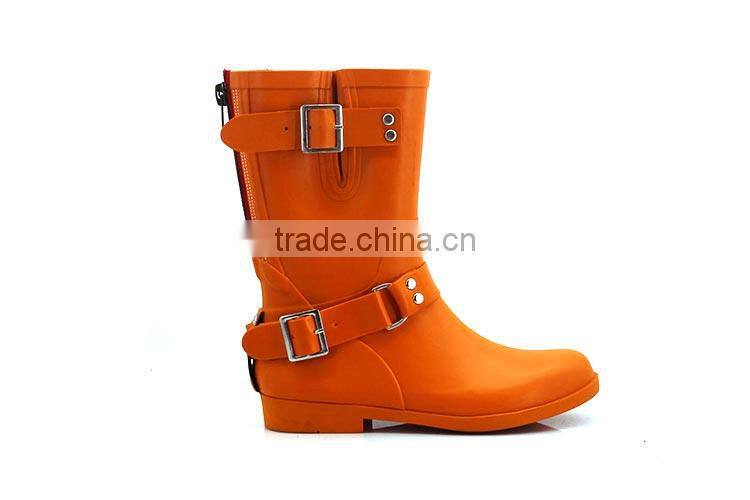 NEW PRODUCTS CUSTOMISED orange rubber rain boots with lace