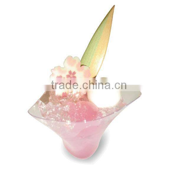 Clear Plastic Disposable Packaging Trifoliate Dessert Cup
