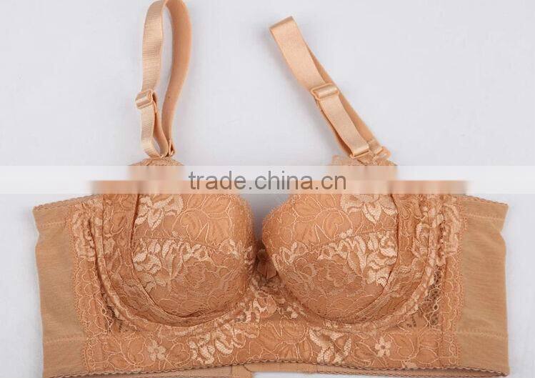 2014 Hot Sexy Womens Side Support Super Boost Plunge Push Up Lace Underwired Bra B C D E Cup