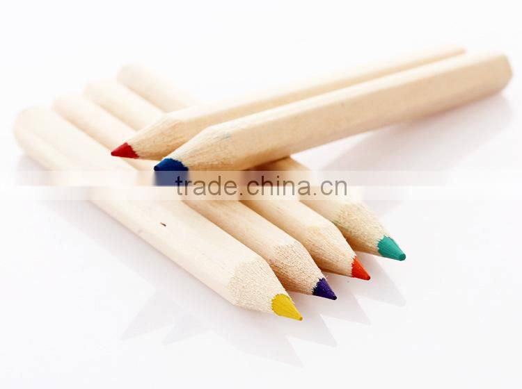 Natural color pencil with paper tube 3.5" natural wood colored pencils