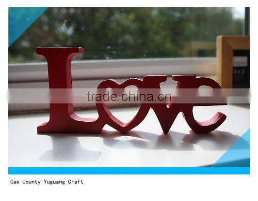 painted MDF Love letters black and red color wooden letter