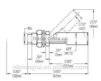 MR-L5 M16 thread PP material side installation float switch
