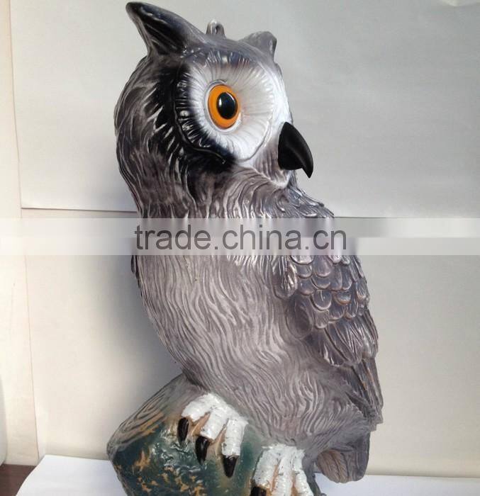 OEM Blow Molding Plastic PE Elbow Owl Garden Tool ,18"Garden Owl Huntting Decoy