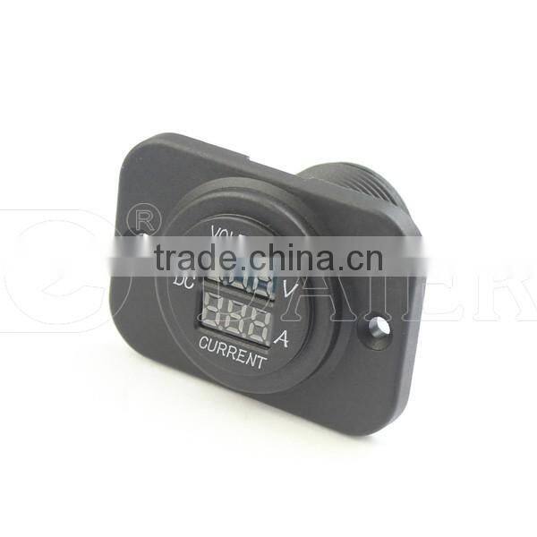 Dual Port Car DC 12-24V Digital Ammeter And Voltmeter Socket