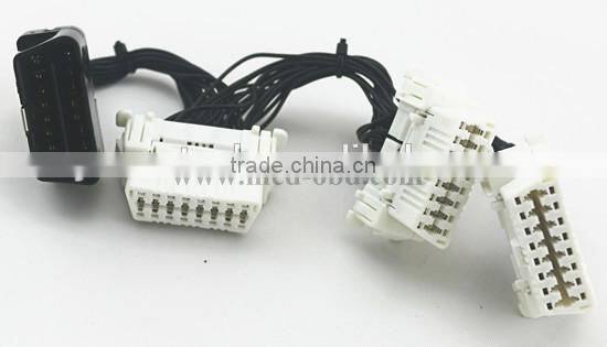 OBD2 splitter Y cable , J1962M to 3-J1962F, 1 to 3 audio spliter cable, 1ft