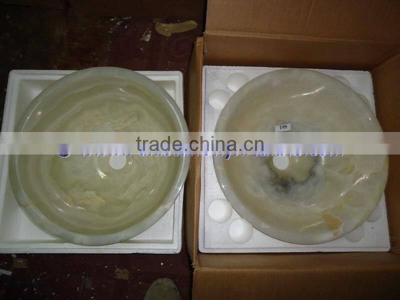 PAKISTAN FACTORY MADE PURE GREEN ONYX ROUND SINKS AND BASINS
