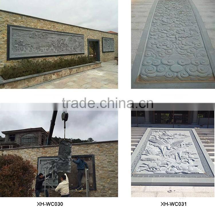 Pale green Chinese statues relief sculpture