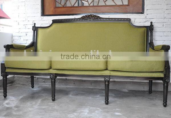 Chinese style living room two seat solid wood sofa