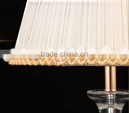 Modern home lamp crsytal ball design clear K9 crystal table lamp with white color lampshade