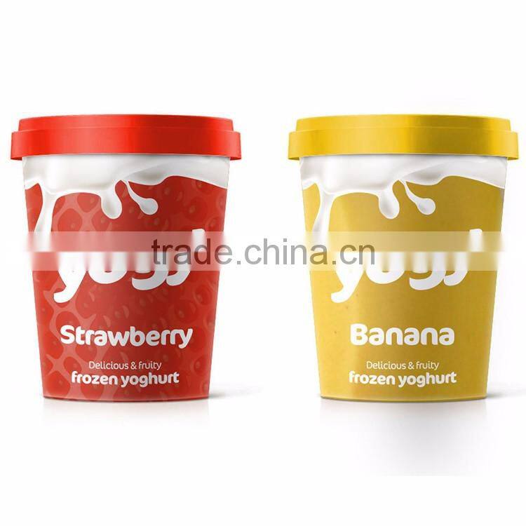 Colorful Custom Different Types Of Packaging for Yogurt, Round Yogurt Cup with Lid