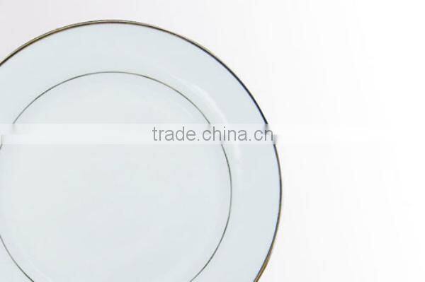 Sublimation Blank Double Gloden Rim Ceramic Plate For Heat Transfer Printing