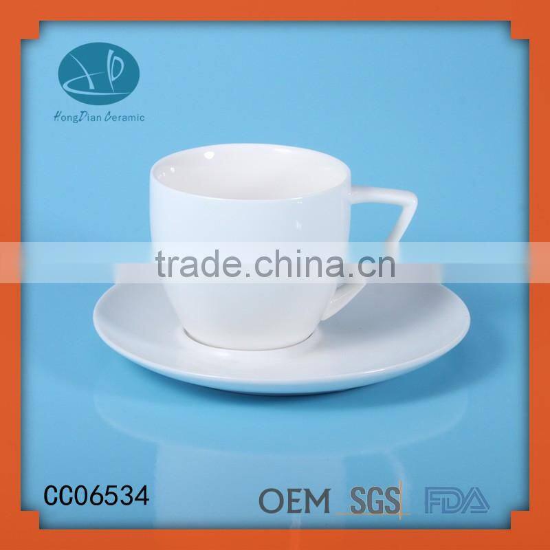 drinkware type ceramic white coffee cup with saucer,big tea cup and saucer