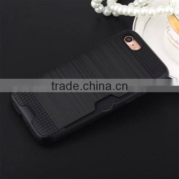 Drawbench phone shell card slot back cover TPU + PC phone case for iPhone 7