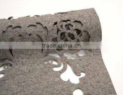 beatiful laser cut ecco-friendly wool felt table cloth