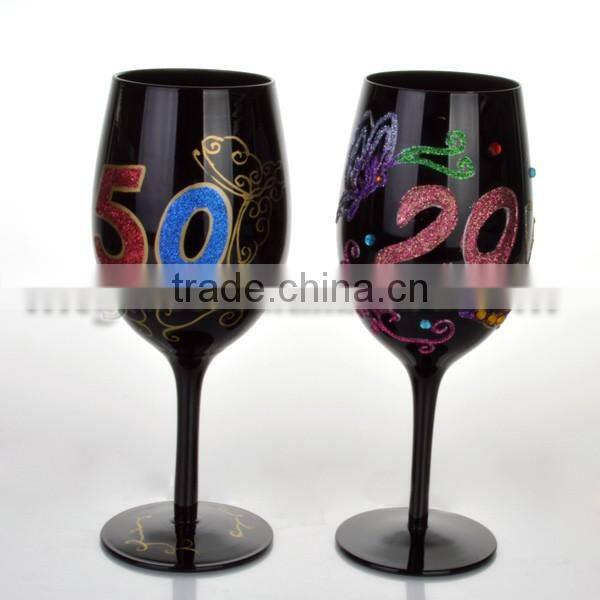 Glass Drinkware Type and Stocked Feature birthday WINE GLASS