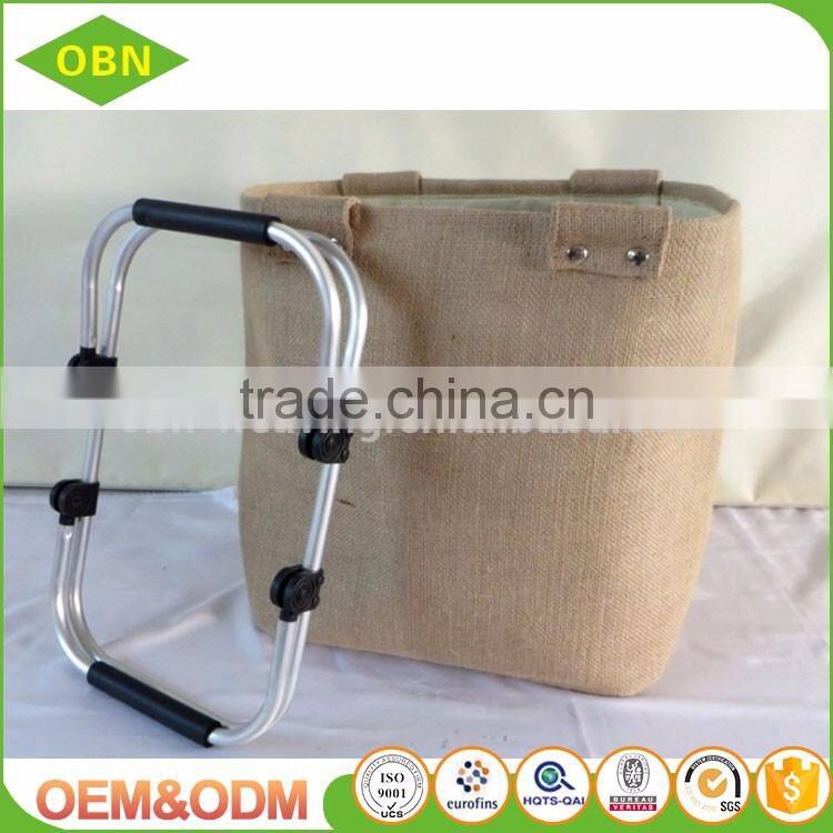 Wholesale cheap vintage foldable jute storage basket used jute bag with handle