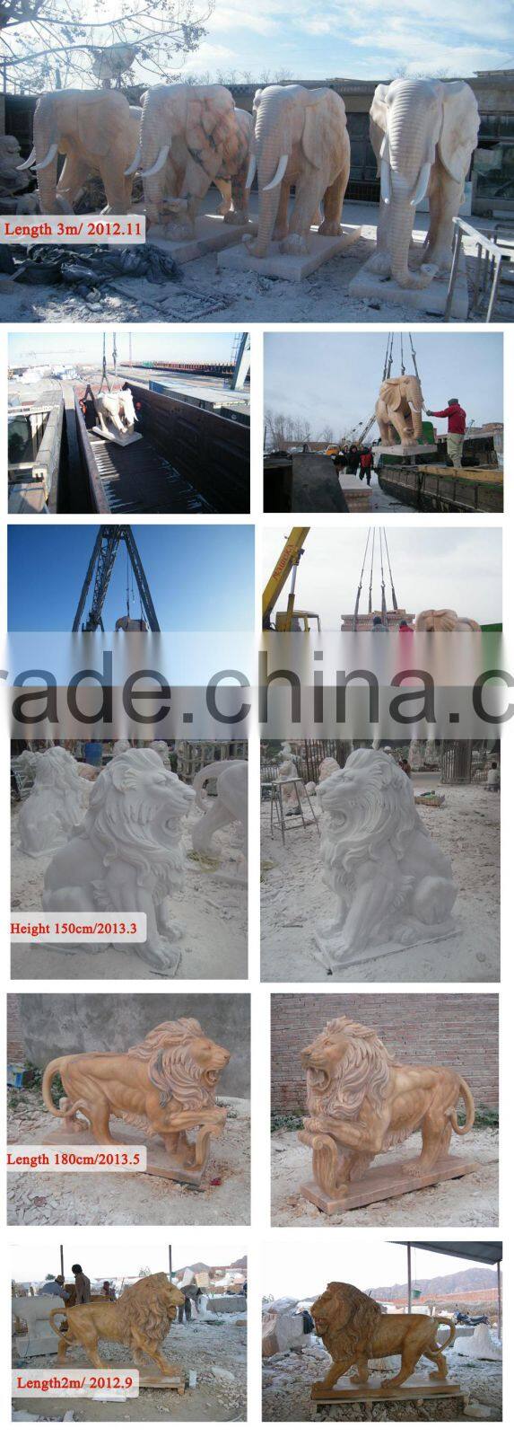 white large stone Indian elephant statue