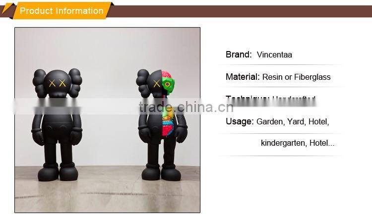 wholesale home decor high quality resin craft fiberglass kaws companion