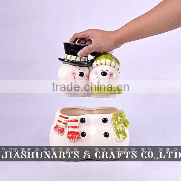 Snowman Ceramic Storage Box With Lid