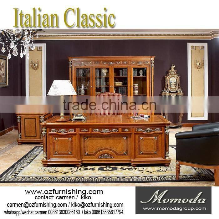 YB29 Antique Solid Wood Luxury hand carved living room furniture glass top square coffee table