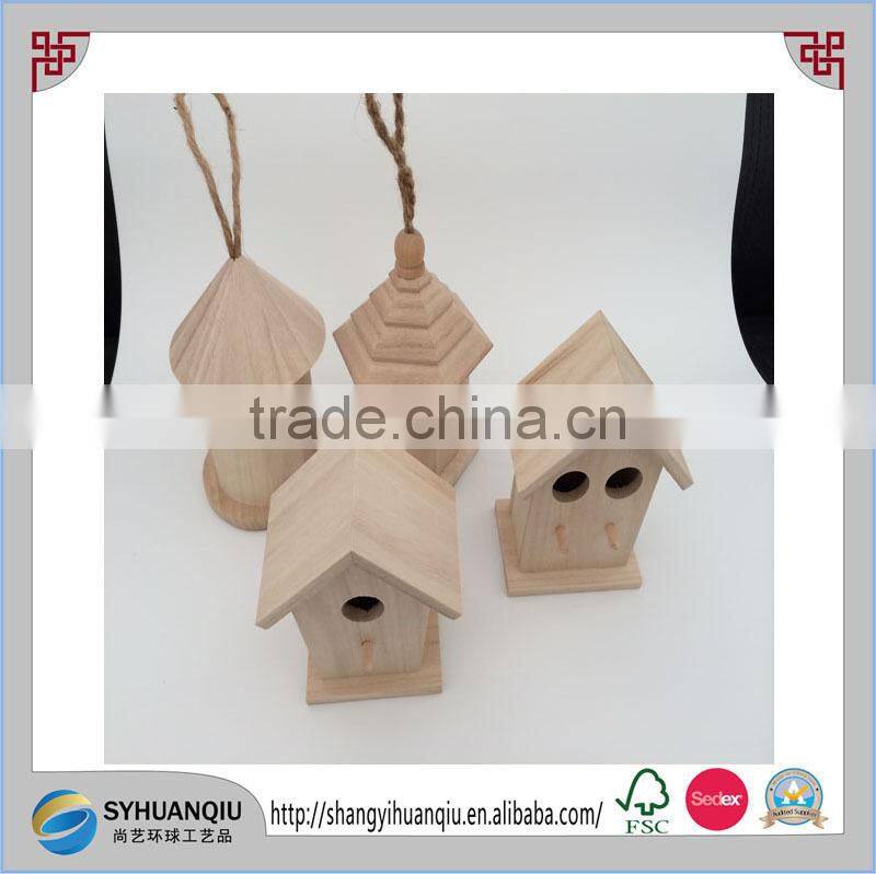 Small and wildlife use wooden bird houses