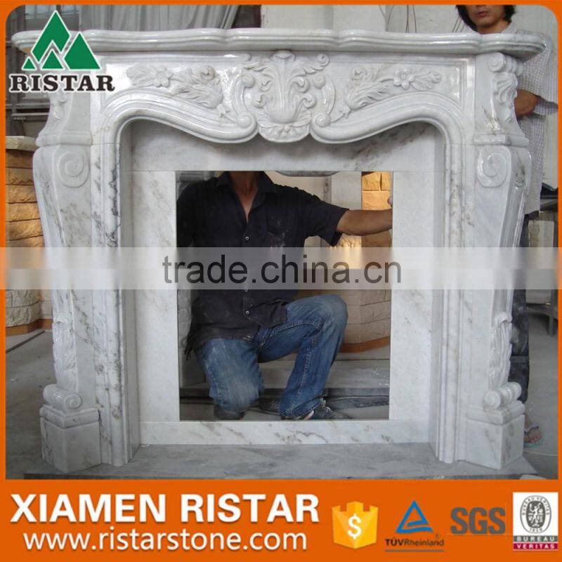 Cheap natural white marble fireplace surround mantel RST-FP-DLS157