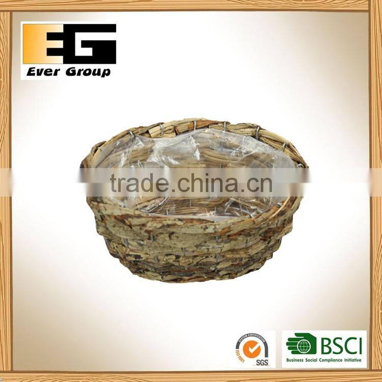 Natural rattan flower basket oval pot planting