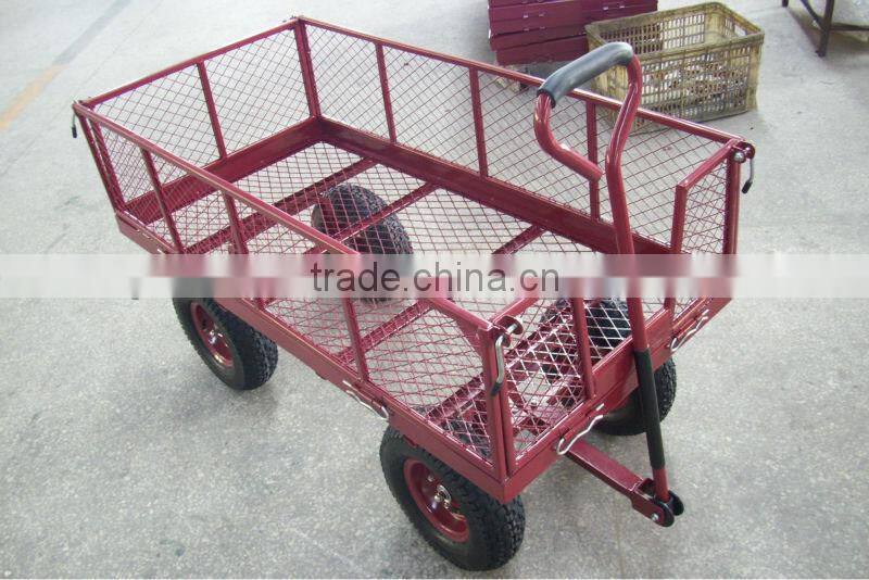 yellow color heavy duty steel garden cart