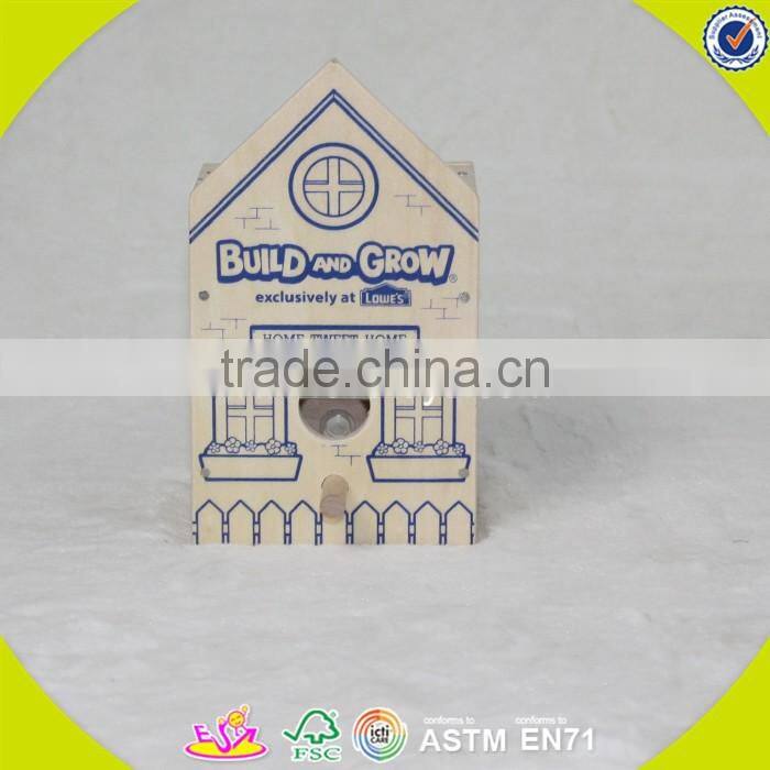 2017 new fashion funny children wooden bird house W03B049