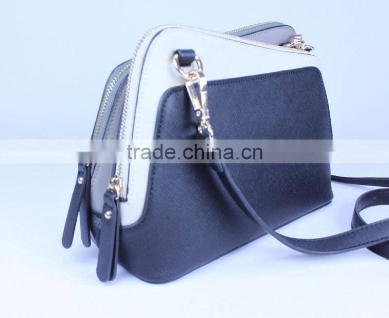 White and black multi color cross body bag new design ladies handbag 2017
