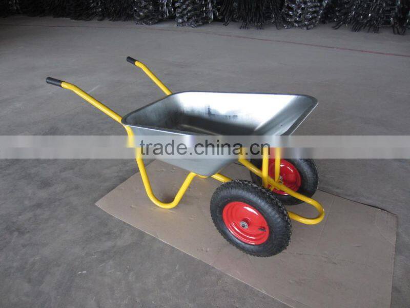 twin wheels WB5009M galvanized wheel barrow