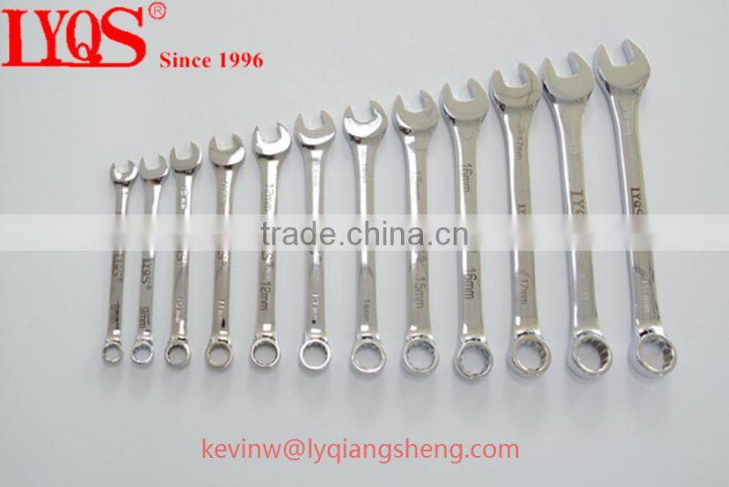 Drop forged carbon steel combination wrench set