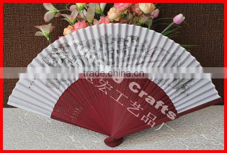 Chinese style ink painting hand bamboo fan
