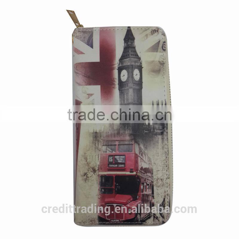 pu printing men's wallet