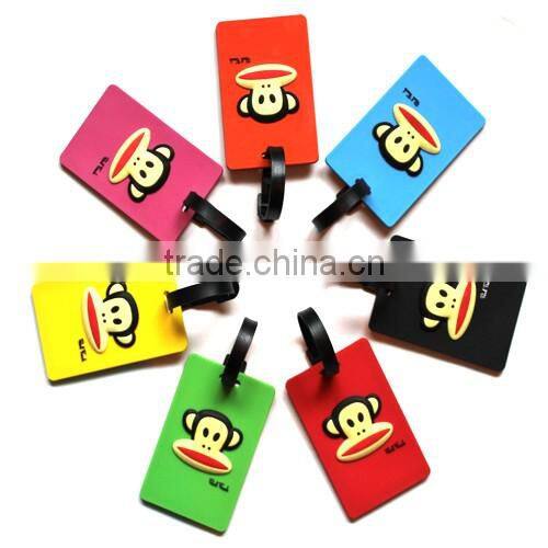 Newest design custom standard size soft cheap pvc luggage tag wholesale