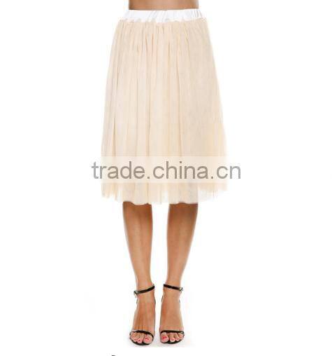 2016 New Women Princess Fairy Style 5 layers Voile Tulle Maxi Bouffant Puffy Casual Chiffon Skirt