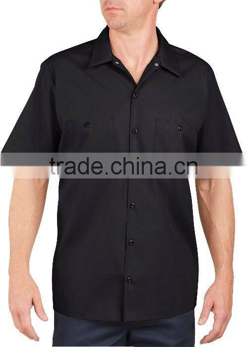 solid color worker uniform front pocket workwear man work shirts