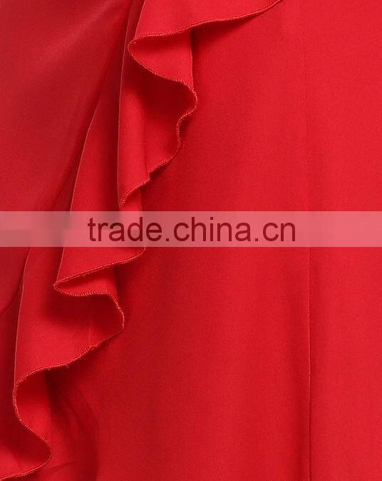 Clothing wholesale red ruffles latest fashion ladies skirt suits