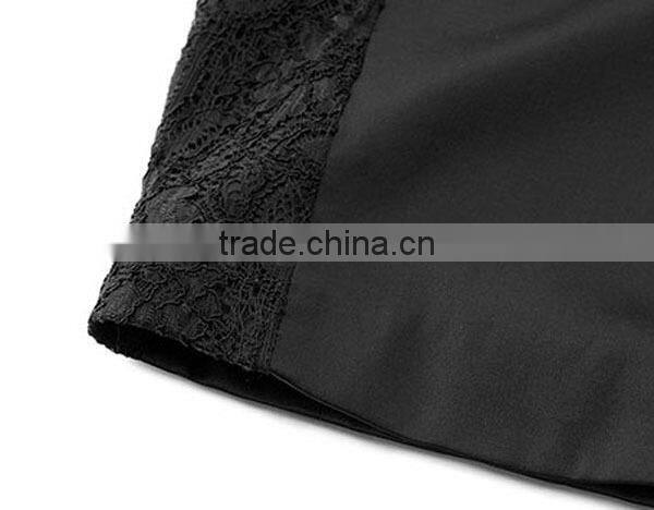 Women factory manufacturer latest fashion lace trim beadd a-line dress