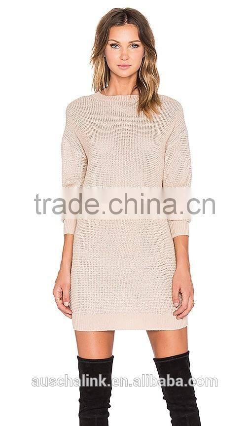 2016 hot sale light pink girls cheap sweater dresses wholesale